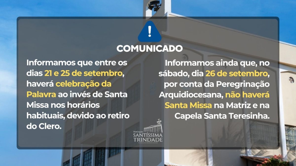 Comunicado- semana sem santa missa